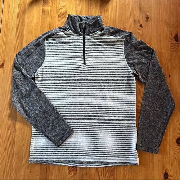 Men’s Lululemon Surge Warm 1/2 Zip Size Large Heathered Grey Stripe - Picture 5 of 10